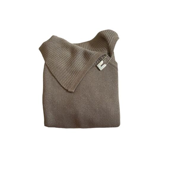 Women's Calvin Klein Gold beige sweater Dress Size L - Picture 10 of 13